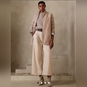 Banana Republic BRUSHED KNIT LONG JACKET - Camel Heather Size Small